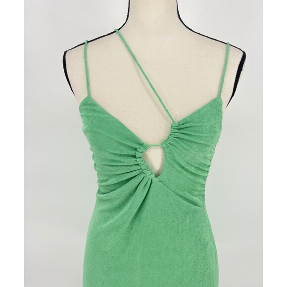Emory Park Women's Asymmetrical‎ Strap Mini Dress In Green  Size Small Party - Picture 5 of 14